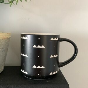 Threshold stoneware mug coffee black white‎ geometric